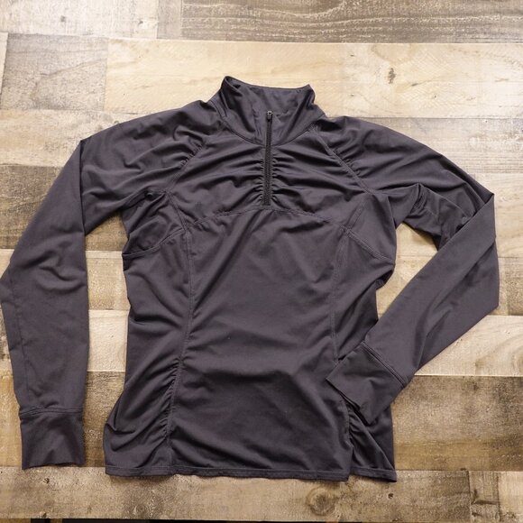 Athleta Intrepid Sun Shield Quarter Zip Women’s Medium Gray UPF Long Sleeve - Picture 1 of 13